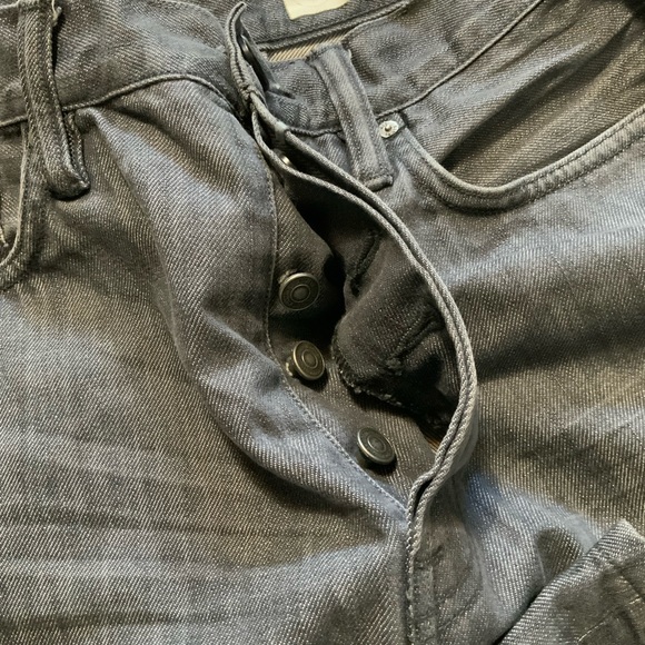 Allsaints Spitalfields Quarry Split Gray Button Fly Tapered Denim Jeans - Picture 7 of 12